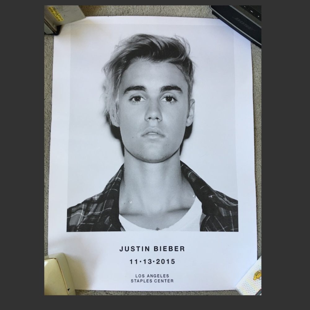 Rare Justin Bieber LA Staples Center Poster